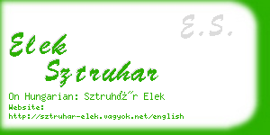 elek sztruhar business card